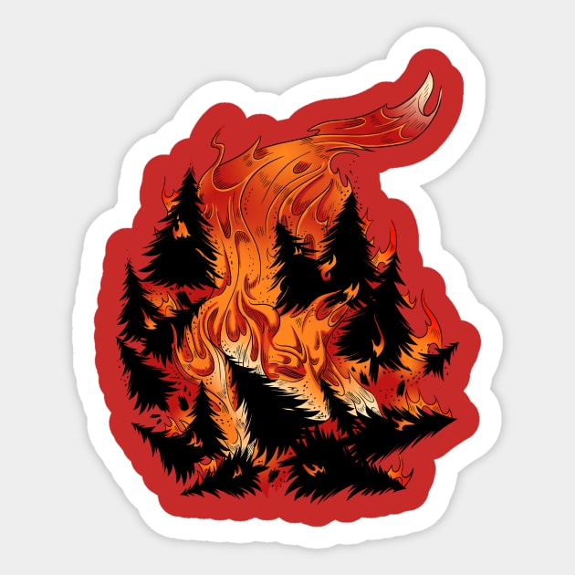 Wild Fire Sticker by stevenlefcourt